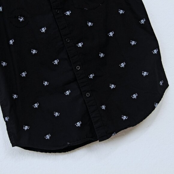Bundle of 2 WXYZ Skull & Roses Button Down Short Sleeve Shirts Black Red Men M - Picture 11 of 16